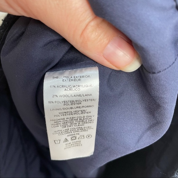 Loft Knited Wool Blend Button Blue Skirt Sz 2 - Picture 6 of 8